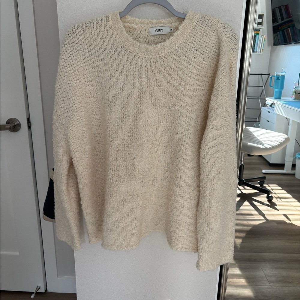 SET Active Cream Knit Sweater